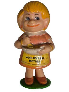 Vintage 1970 Berries World's Best Mother Mixing Bowl Figurine Hong Kong 4.25"